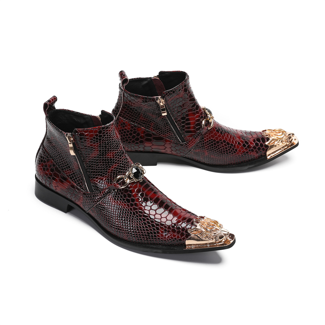 Mens Fashion Dress Shoes - fashion metal pointed toe real leather