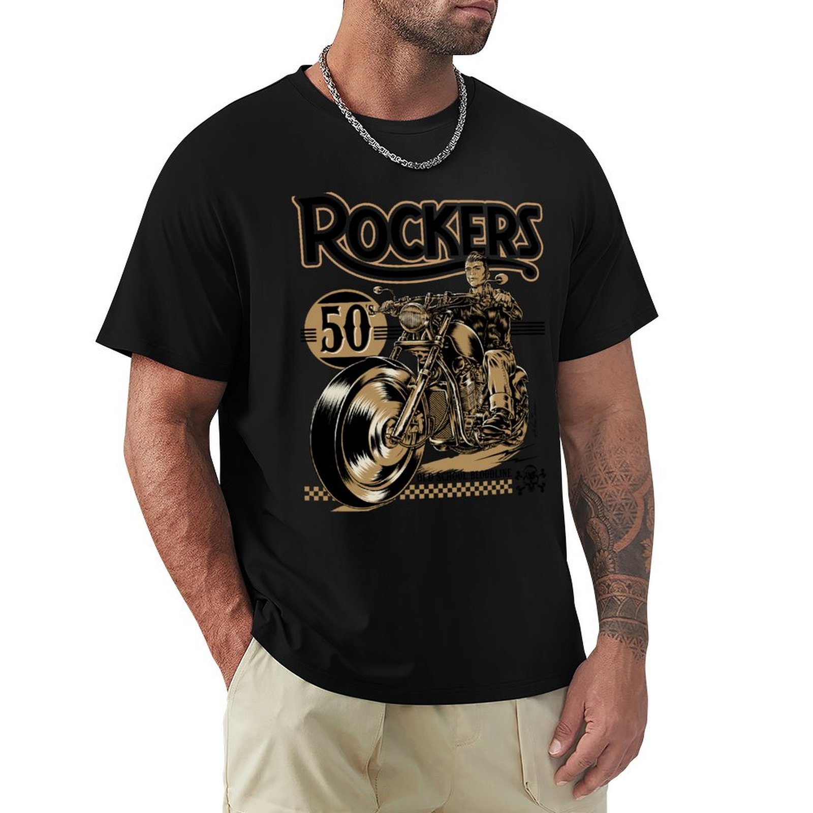 Mens Fashion In The 50S - Rockers 50s T-Shirt Summer Fashion Casual