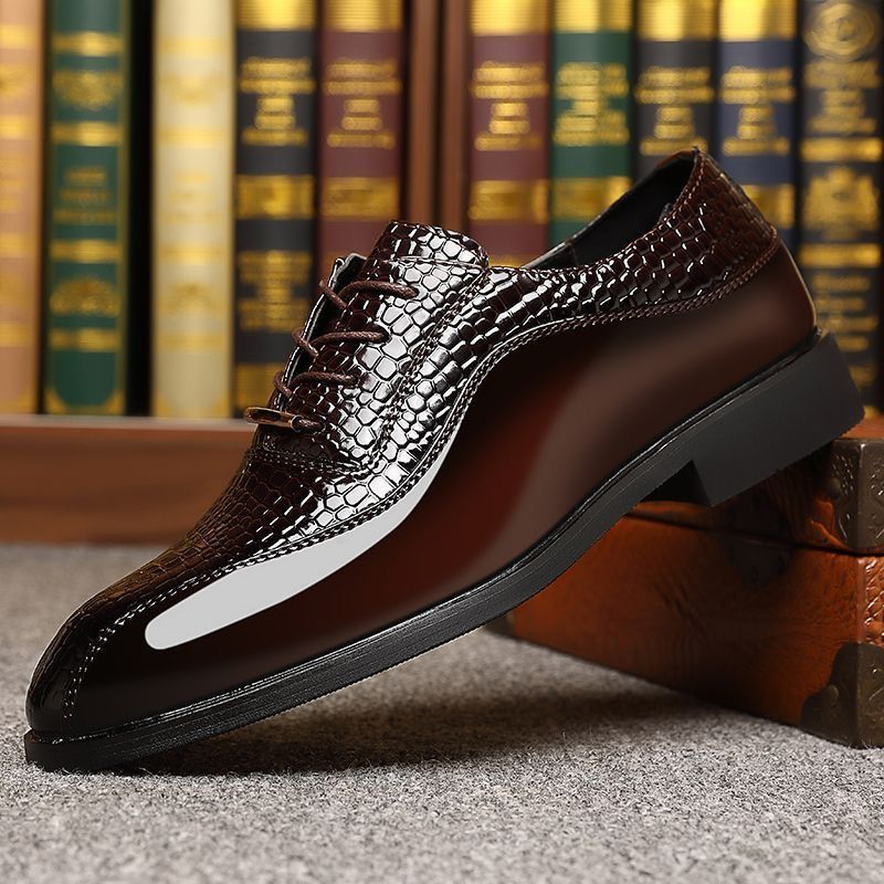 Mens Fashion Dress Shoes - Men's Glossy Patent Leather British Style