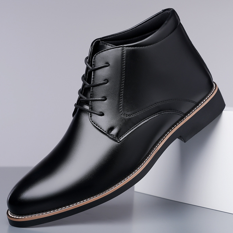 Mens Fashion Dress Shoes - Men's high top leather boots, plus