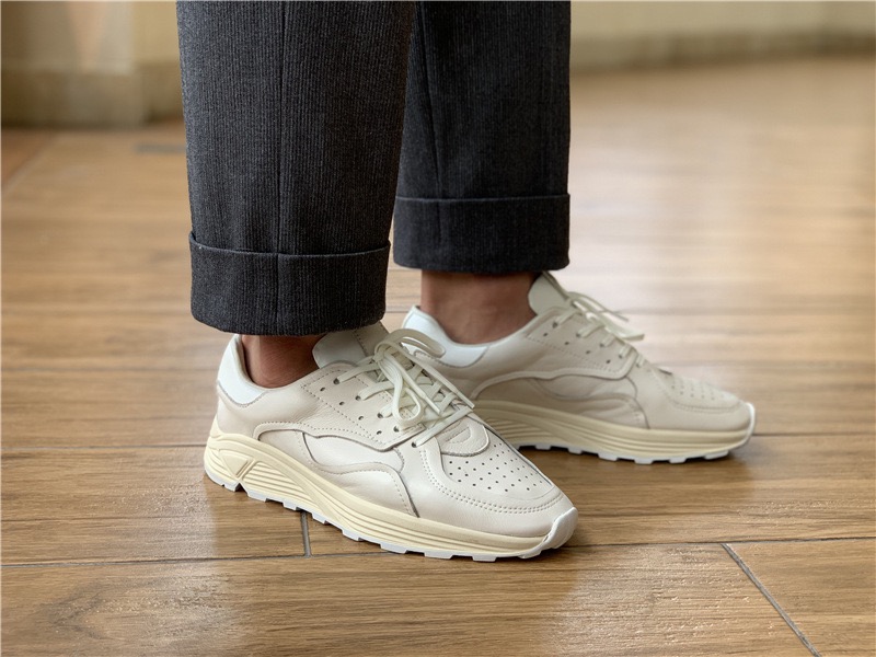 Mens Fashion Chinos - Round-toe Lace-up Casual White Thick-soled Men’s