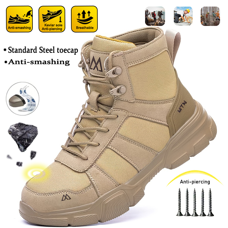 Mens Fashion Chinos - Men Anti Smash Puncture-Proof Mining Boots