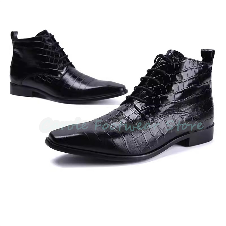 Fashion Genuine Leather Ankle  - огляд і ціна Mens Fashion Dress Shoes
