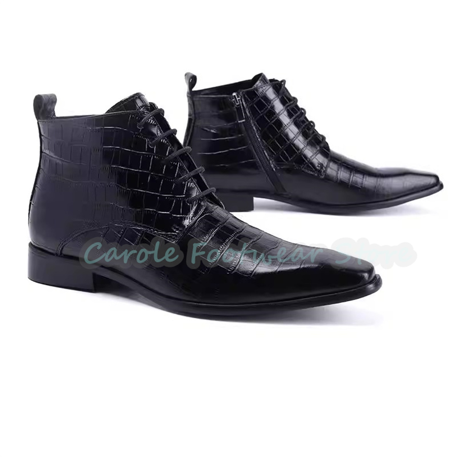Fashion Genuine Leather Ankle  - огляд і ціна Mens Fashion Dress Shoes