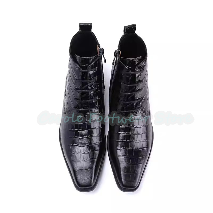Fashion Genuine Leather Ankle  - огляд і ціна Mens Fashion Dress Shoes
