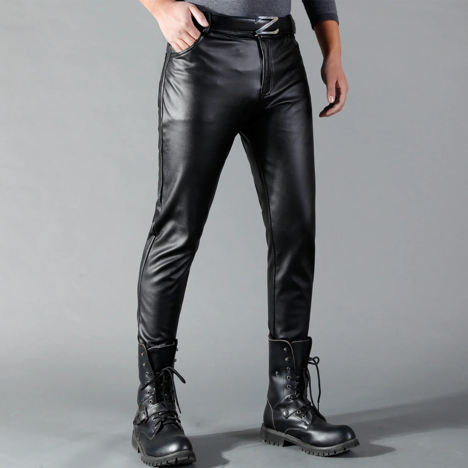 Men's Leather Pants Skinny Fit - огляд і ціна Men Fashion Rave