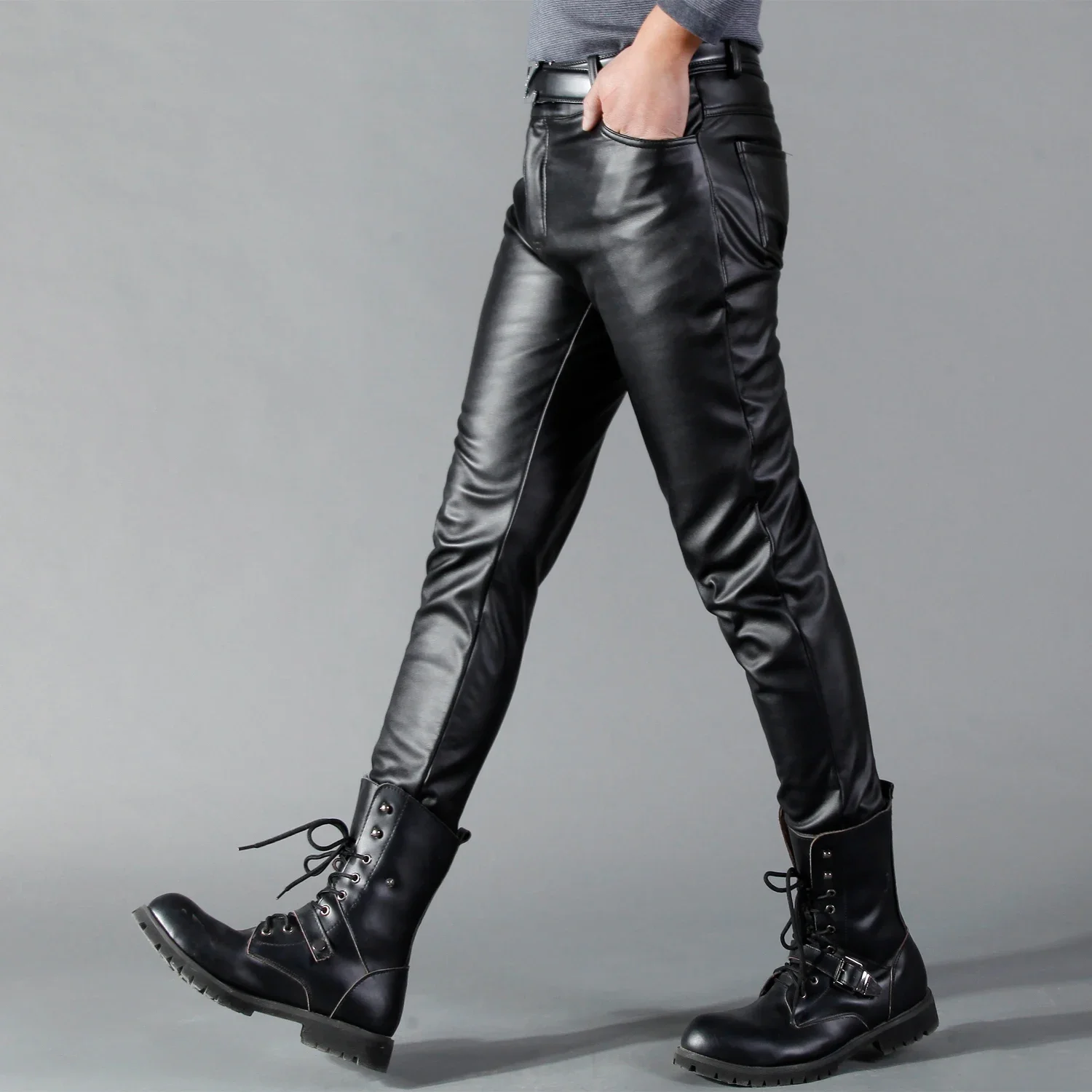Men's Leather Pants Skinny Fit - огляд і ціна Men Fashion Rave