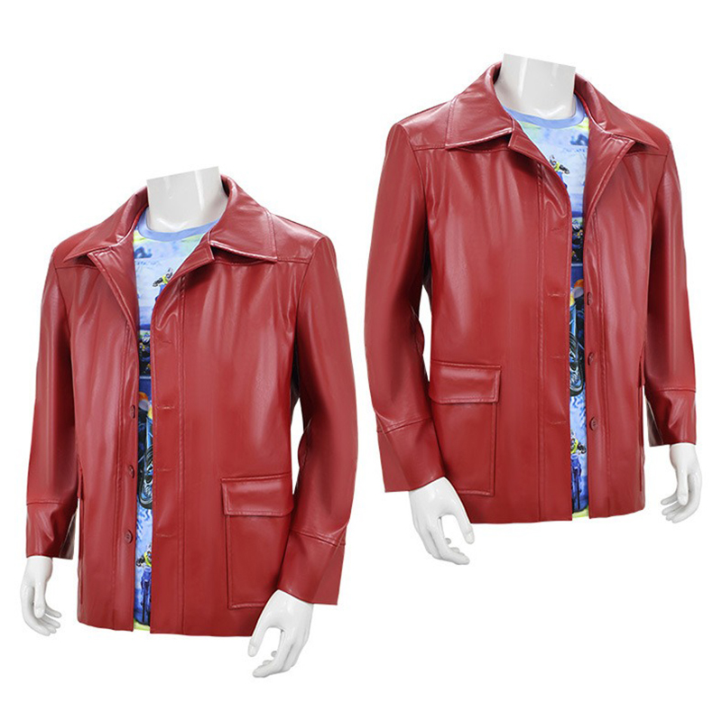 Men Red Leather Jacket Fight C - огляд і ціна Men Fashion Rave