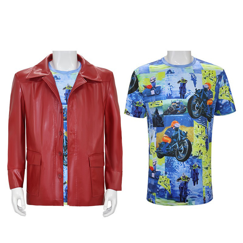 Men Red Leather Jacket Fight C - огляд і ціна Men Fashion Rave
