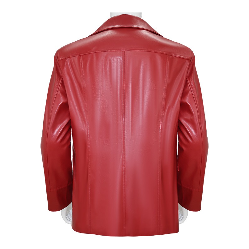 Men Red Leather Jacket Fight C - огляд і ціна Men Fashion Rave