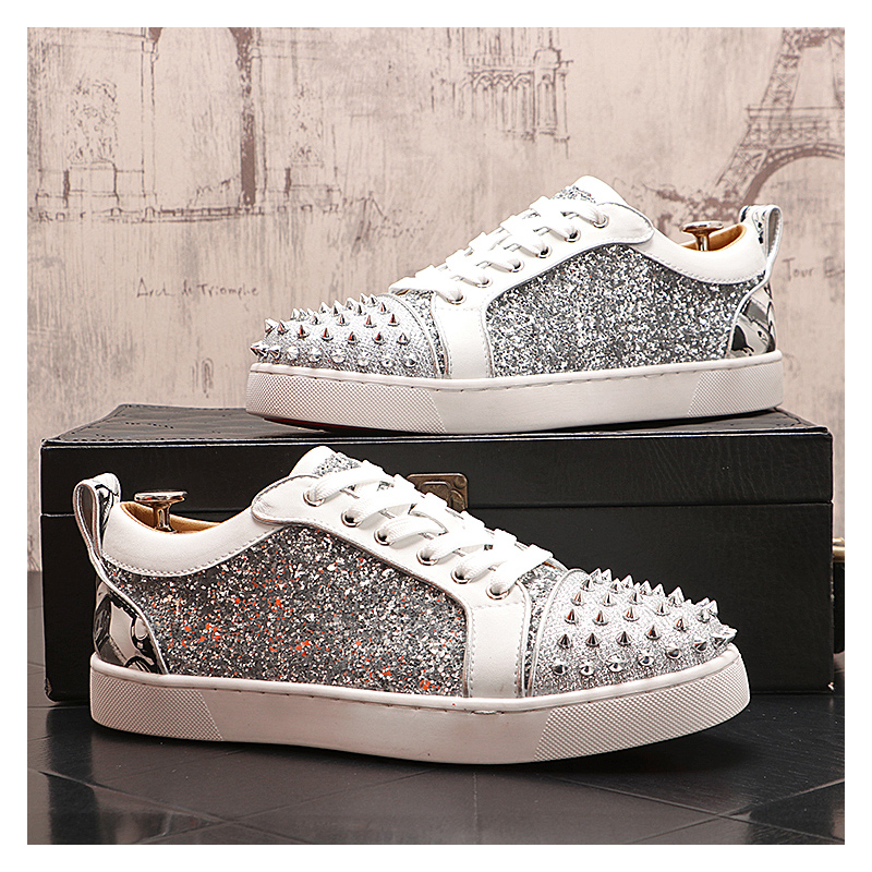 mens luxury fashion silver riv - огляд і ціна Mens Fashion Dress Shoes