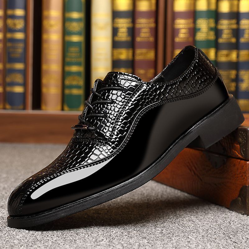 Men's Glossy Patent Leather Br - огляд і ціна Mens Fashion Dress Shoes