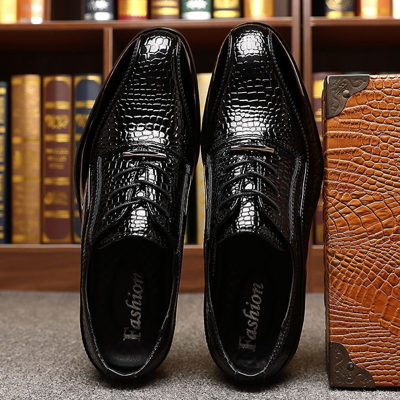Men's Glossy Patent Leather Br - огляд і ціна Mens Fashion Dress Shoes