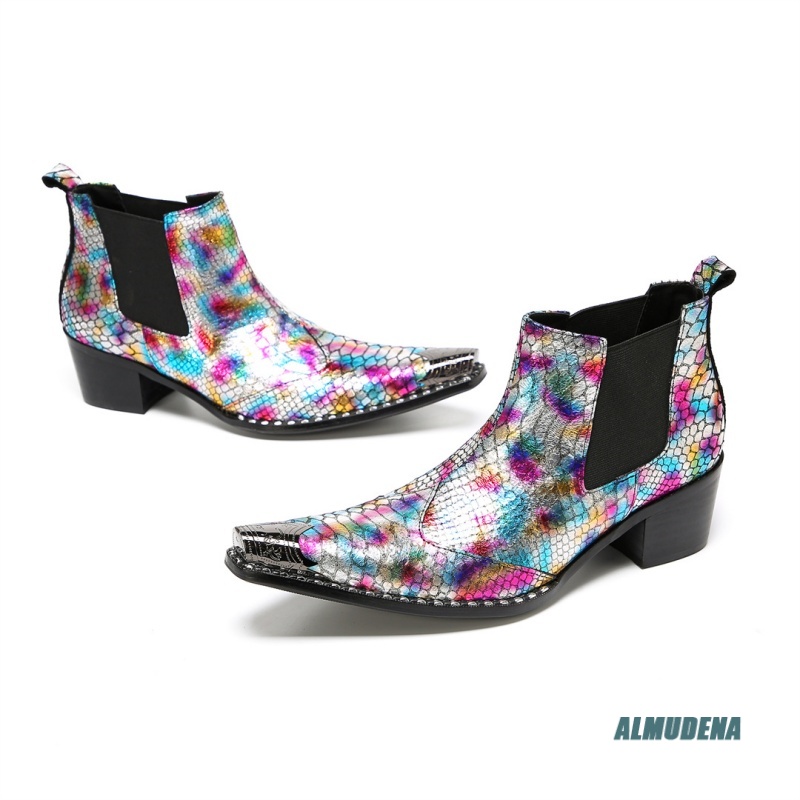 Multicolor Metallic Snake Prin - огляд і ціна Mens Fashion Dress Shoes