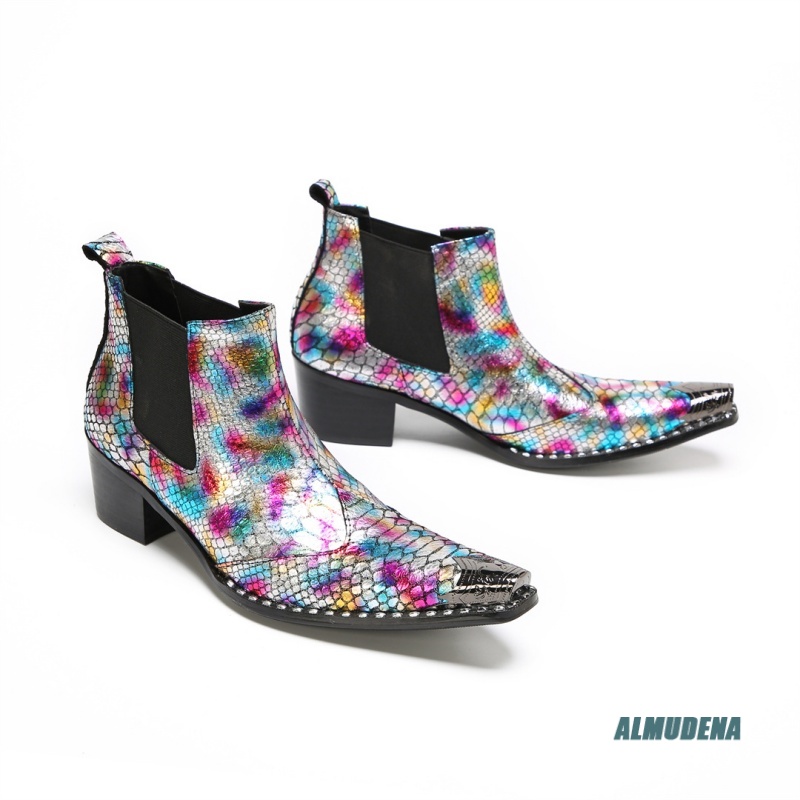 Multicolor Metallic Snake Prin - огляд і ціна Mens Fashion Dress Shoes