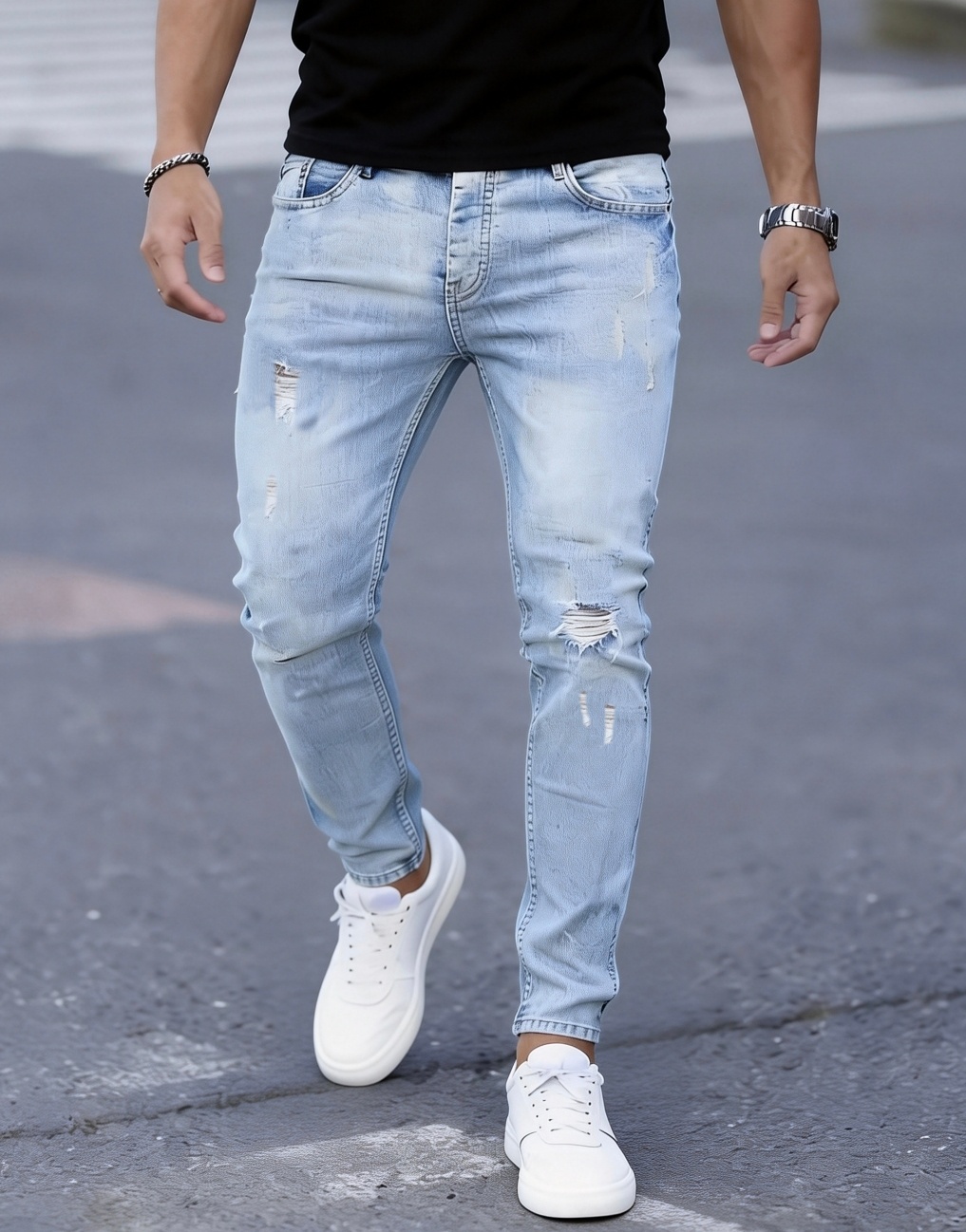 Men'S Slim Fit Stretch Ripped  - огляд і ціна Men'S Fashion Young Professional