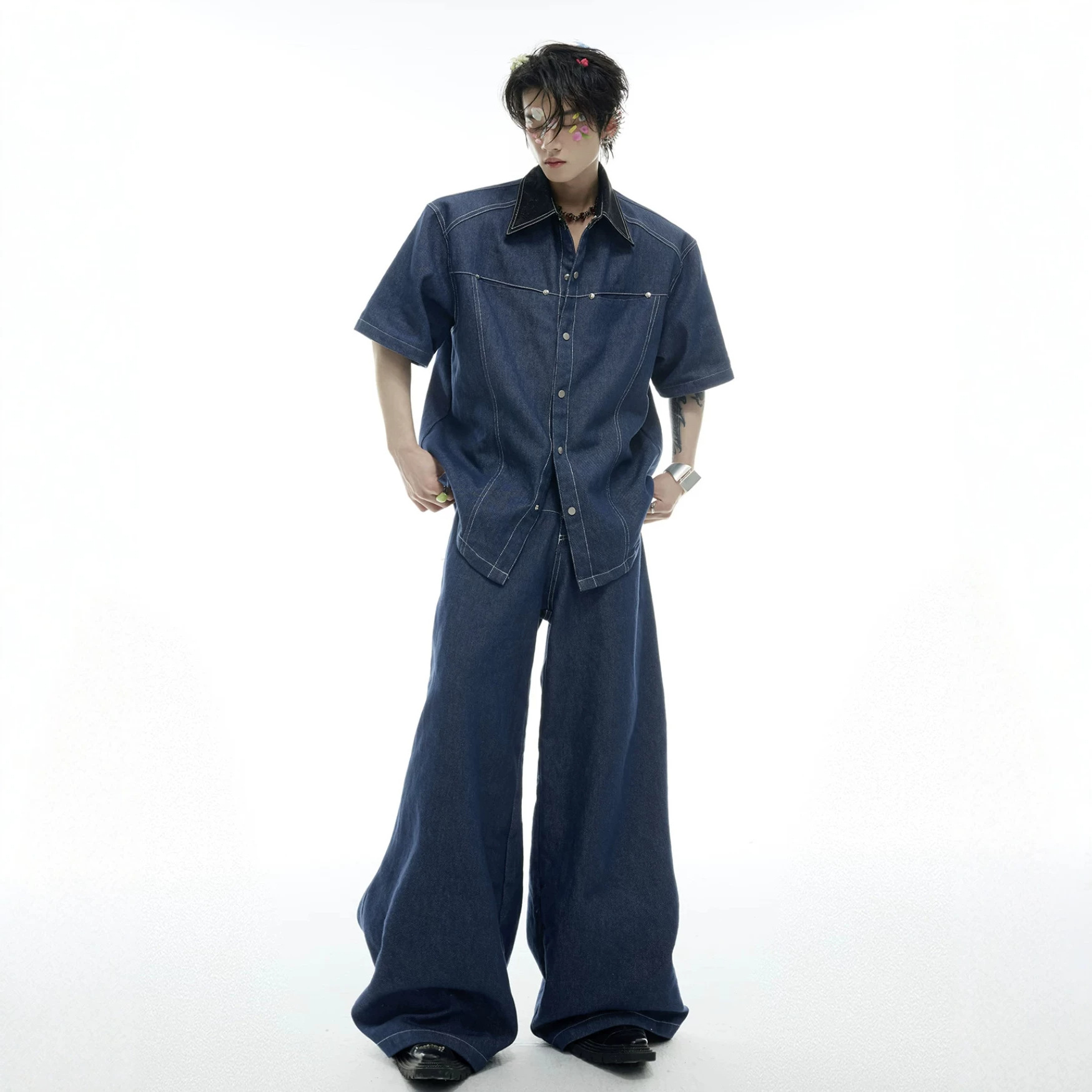 Summer Men's Denim Matching Se - огляд і ціна Men Fashion Jeans