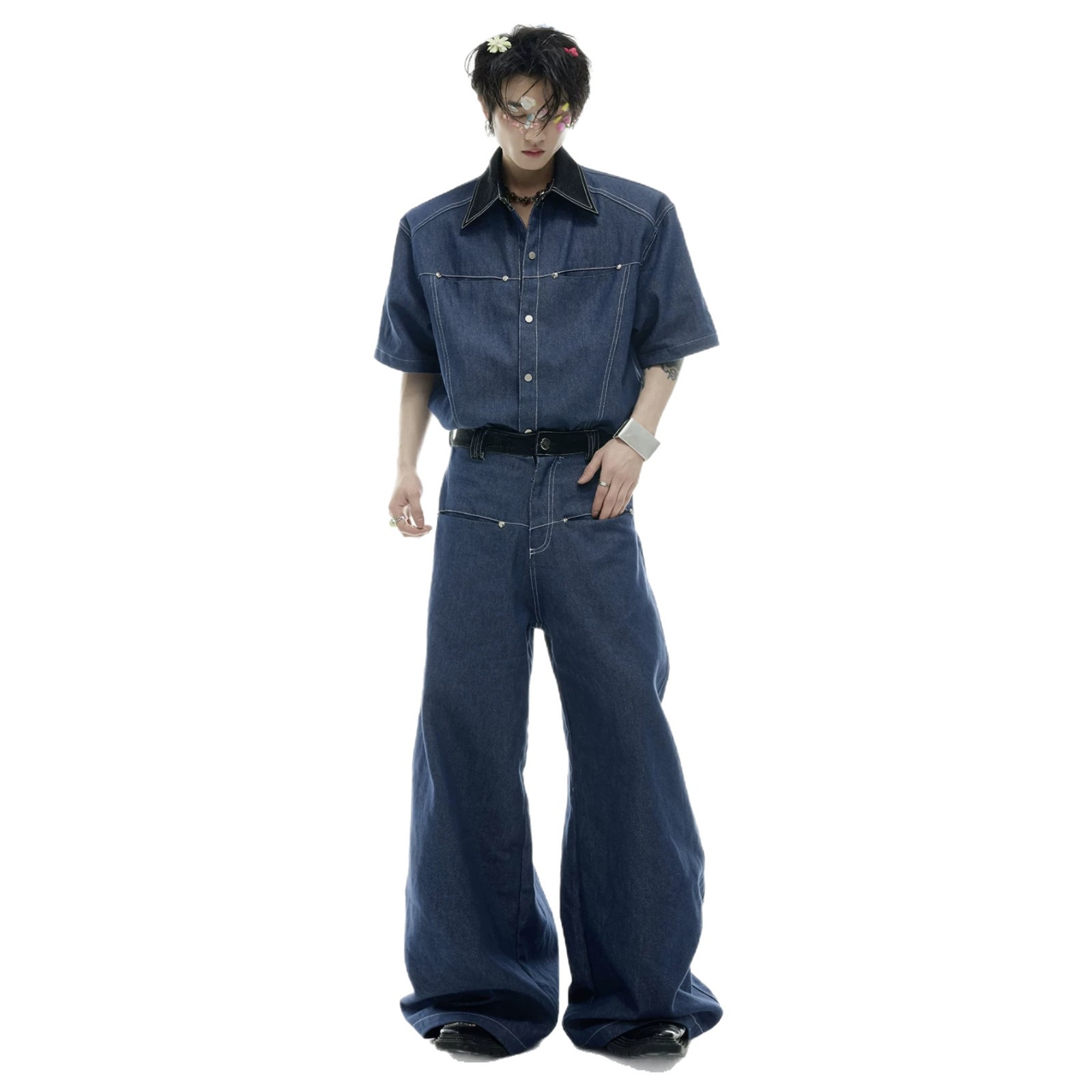 Summer Men's Denim Matching Se - огляд і ціна Men Fashion Jeans
