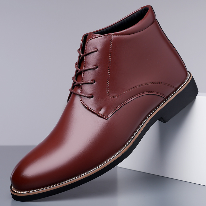 Men's high top leather boots,  - огляд і ціна Mens Fashion Dress Shoes