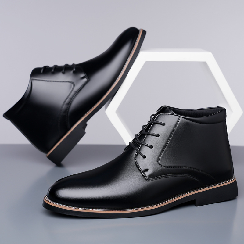 Men's high top leather boots,  - огляд і ціна Mens Fashion Dress Shoes