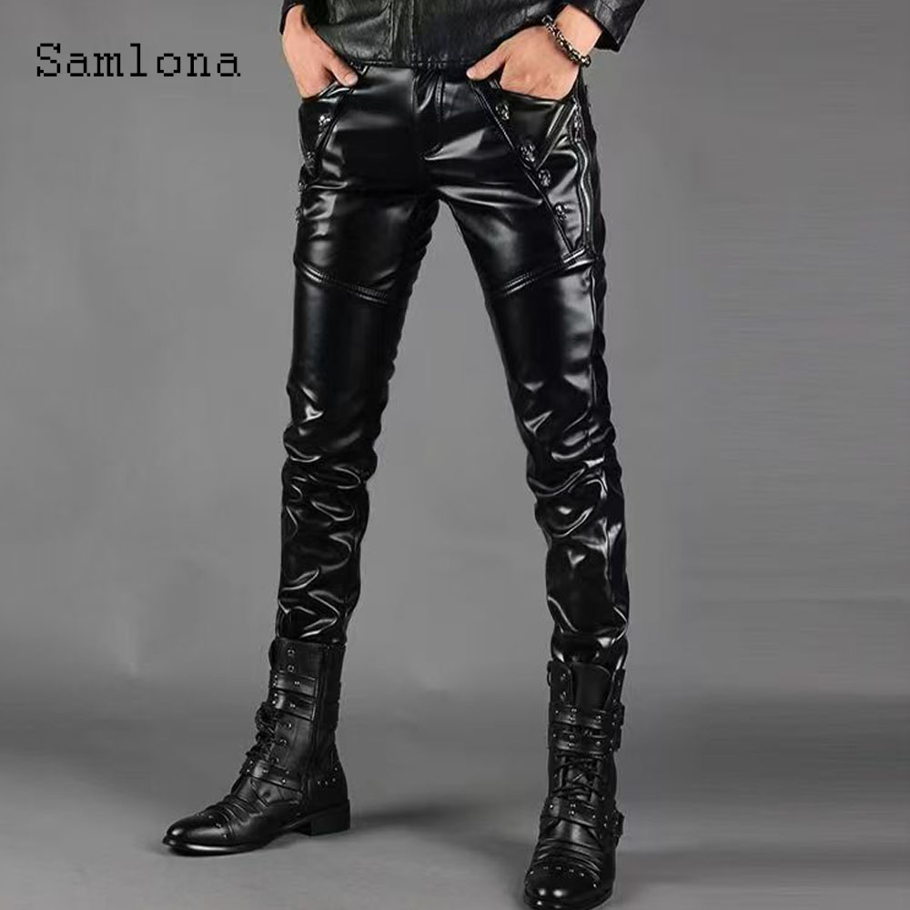 Sexy Grunge Pu Leather Pants M - огляд і ціна Men'S Fashion Pants 2025