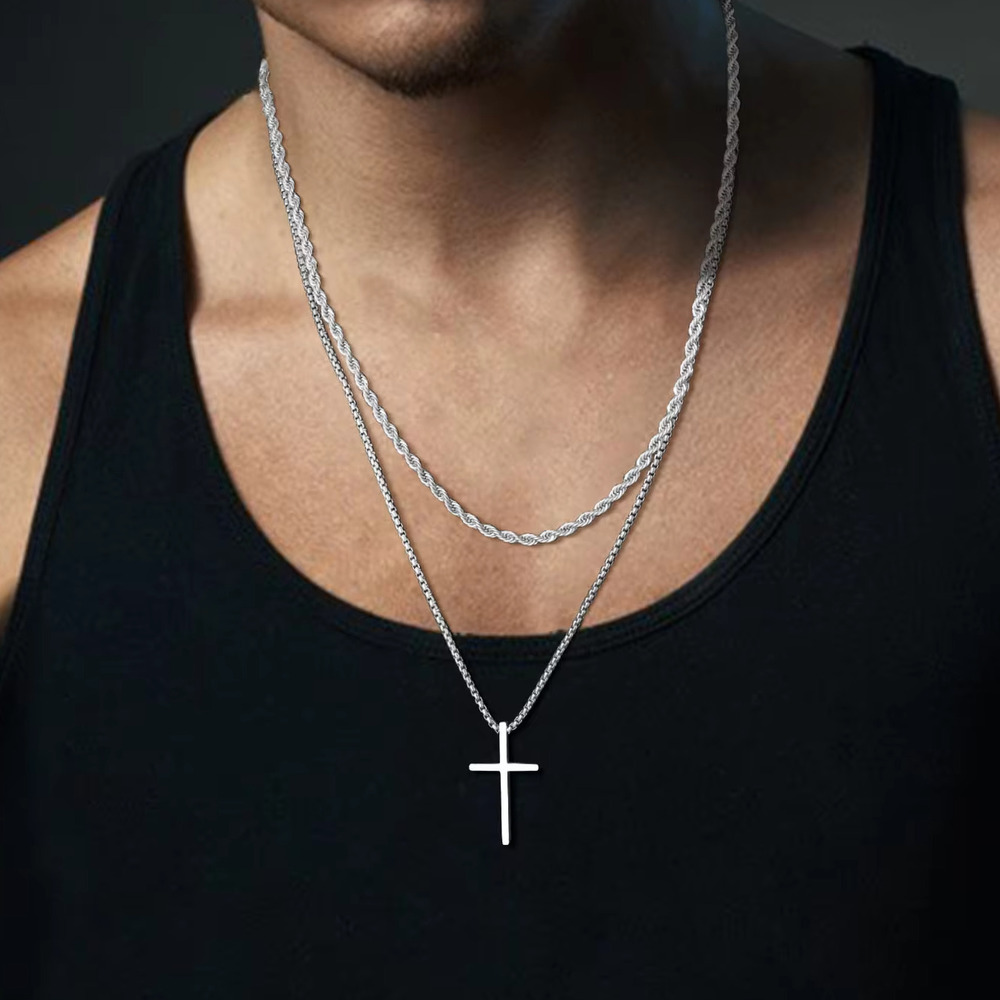 Trendy Cross Necklace for Men  - огляд і ціна Mens Fashion In The 50S
