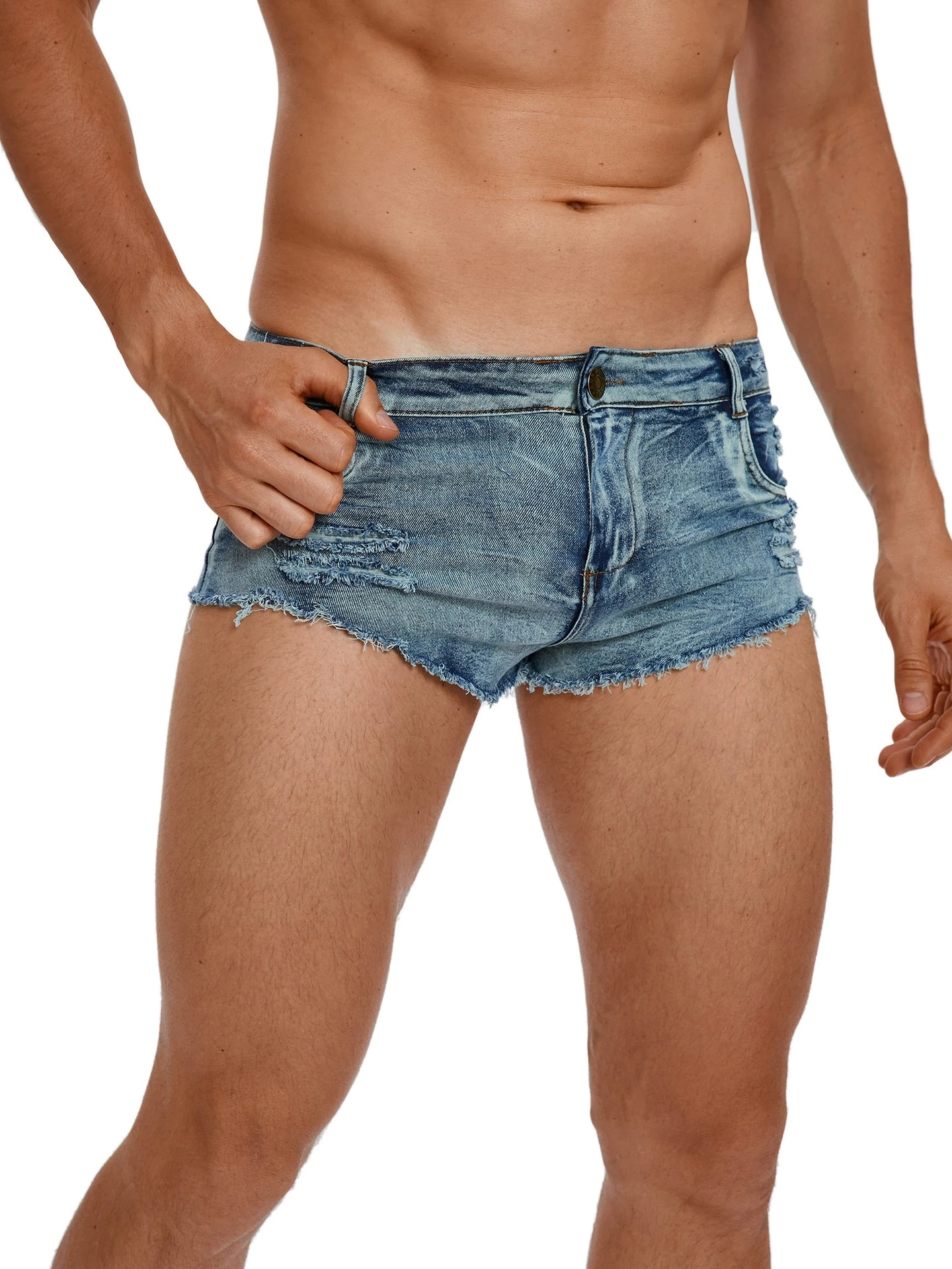 Men's Low Waist Jeans Shorts F - огляд і ціна Men Fashion Jeans
