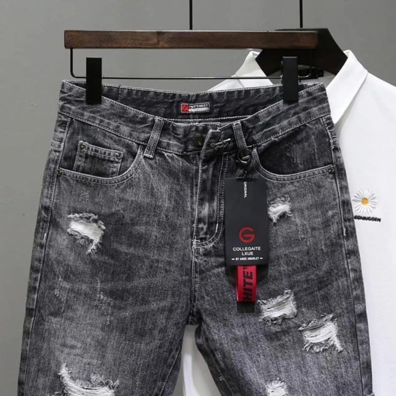Men's Short Jeans Pants Black  - огляд і ціна Men Fashion Jeans