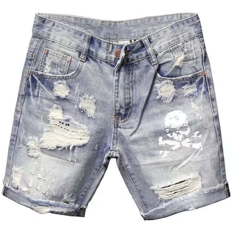 Summer Men's Worn Bead Hole Be - огляд і ціна Men Fashion Jeans